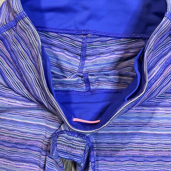 Lululemon Run Inspire Crop II Leggings Space Dye Twist Iris Flower Pink Shell 4 - Picture 4 of 8